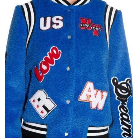 Azalea Wang Furry Varsity Letterman Jacket size S NWT - Picture 5 of 5